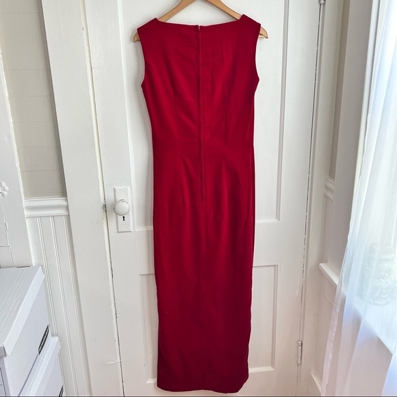 Eddy George Vintage Red Velvet Sheath Dress - Picture 8 of 16